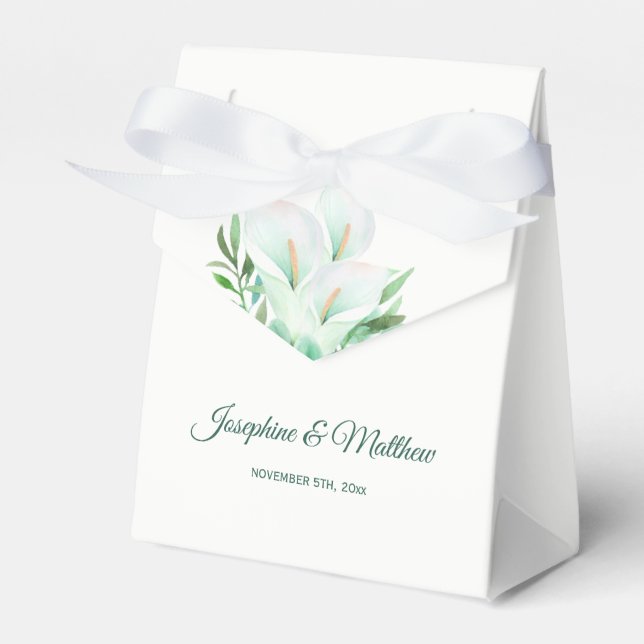 White Calla Lily Floral Wedding Geschenkschachtel (Vorderseite)