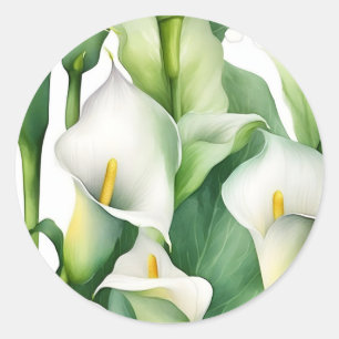 White Calla Lily Nature Runder Aufkleber