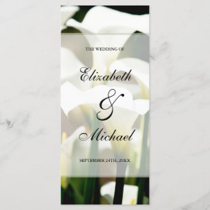 White Calla Lily Wedding Programme