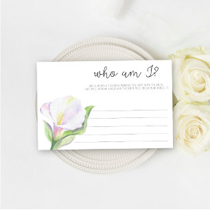 White calla - Wer bin ich Brautparty Briefpapier