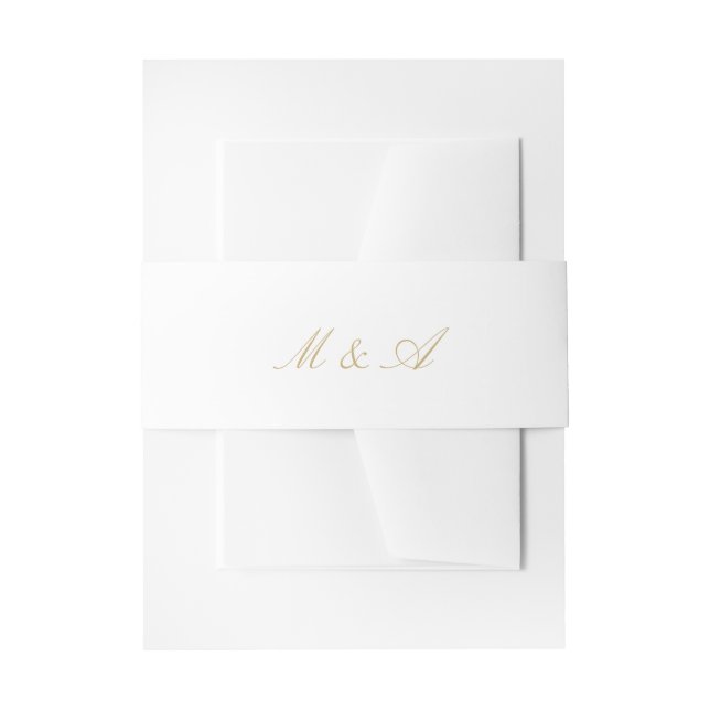 White Calligraphy Wedding Einladung Bauch Einladungsbanderole (Vorderseite Beispiel)