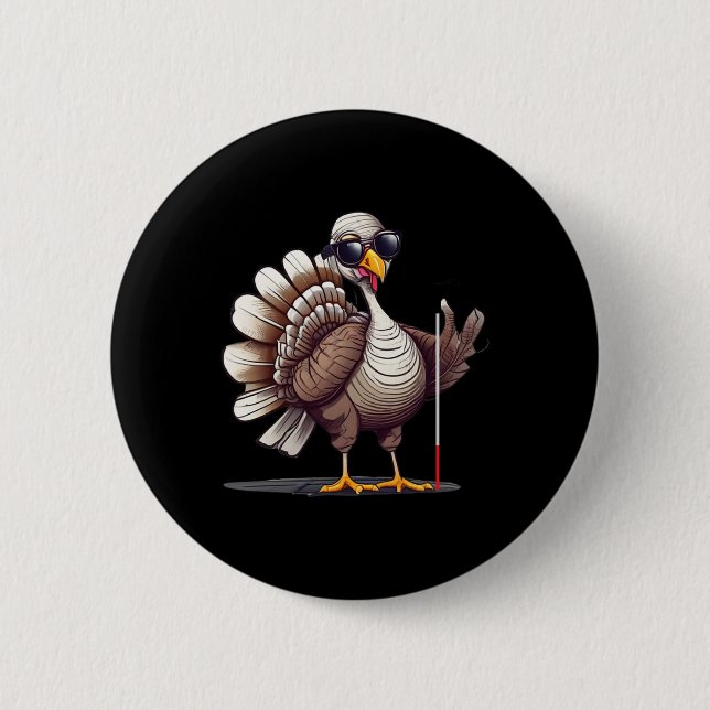 White Cane Awareness Thanksgiving Coms Orientation Button (Vorderseite)