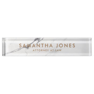 White Carrara Marble Classic Personalisiert Nampla Namensplakette