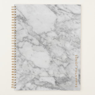 White Carrara Marble Gold Classic Personalised