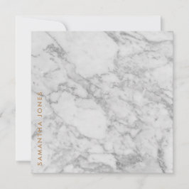 White Carrara Marble Gold Classic Personalisiert