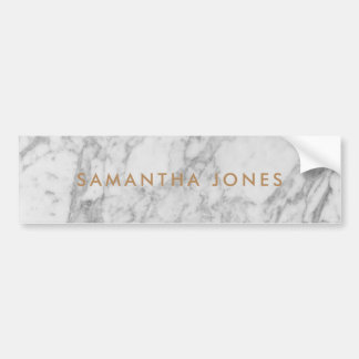 White Carrara Marble Gold Classic Personalisiert Autoaufkleber