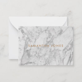 White Carrara Marble Gold Classic Personalisiert Mitteilungskarte