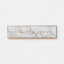 White Carrara Marble Gold Classic Personalisiert