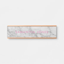 White Carrara Marble Gold Classic Personalisiert