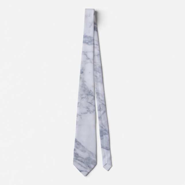 White Carrara Marble Wedding Trauzeugen Krawatte (Vorderseite)