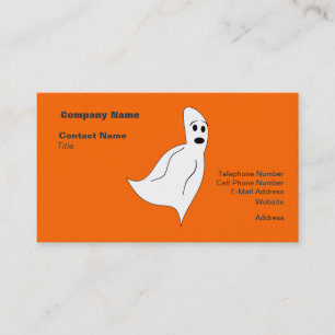 White Cartoon Ghost Visitenkarte