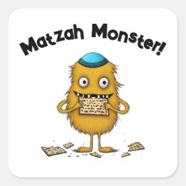White Cartoons Matzah Monster Pessach Sticker