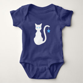 White Cat Baby Bodysuit Strampler