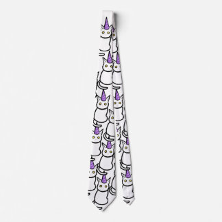 White Cat Celebration Tie Krawatte