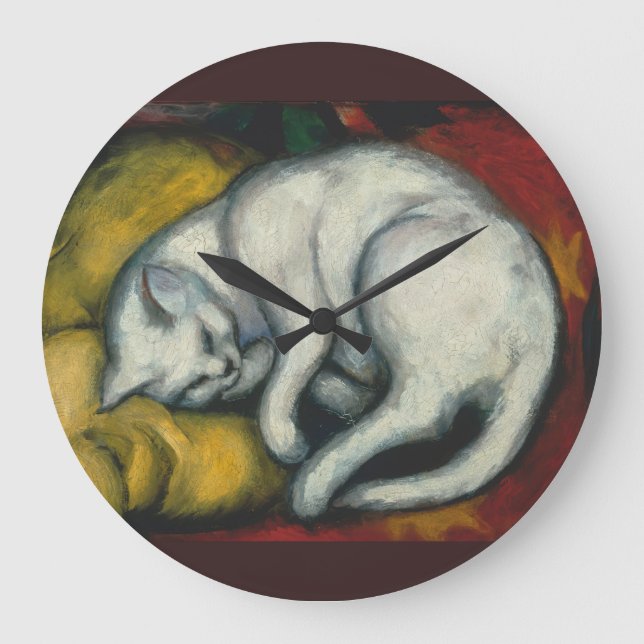 White Cat, Franz Marc Große Wanduhr (Vorderseite)