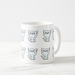 White Cat Kitten Design - Adortable Animal Lover Kaffeetasse