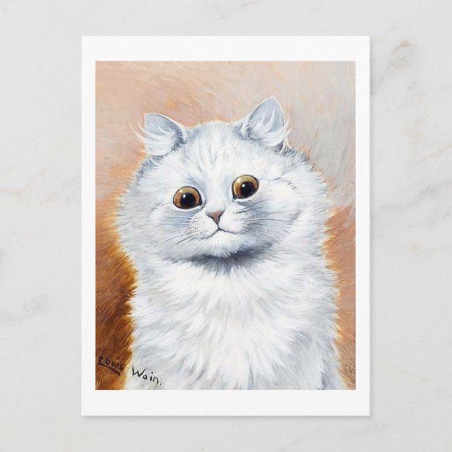 White Cat, Louis Wain Postkarte (Vorderseite)