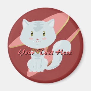 White Cat Magnet