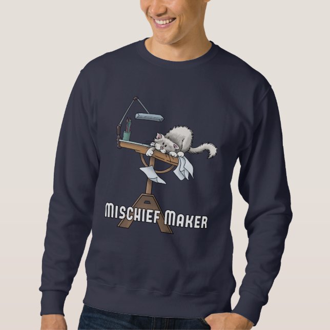 White Cat Mischief Maker Sweatshirt (Vorderseite)