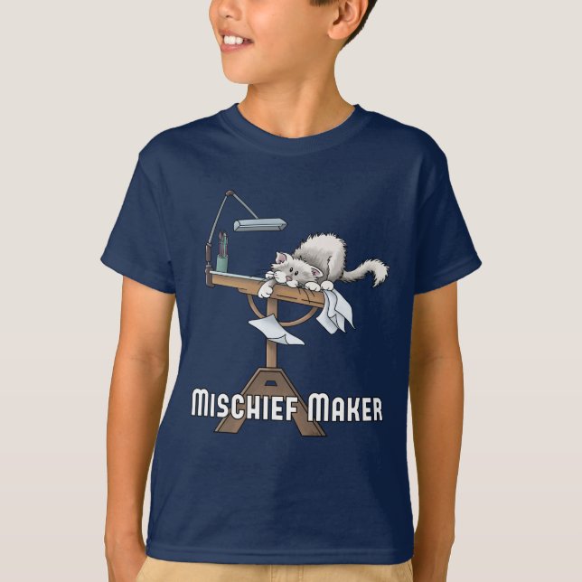White Cat Mischief Maker T - Shirt (Vorderseite)