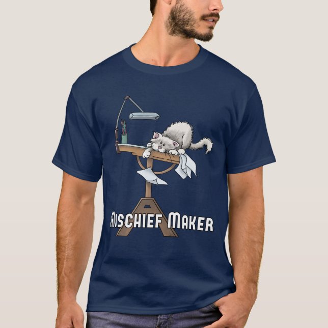 White Cat Mischief Maker T - Shirt (Vorderseite)