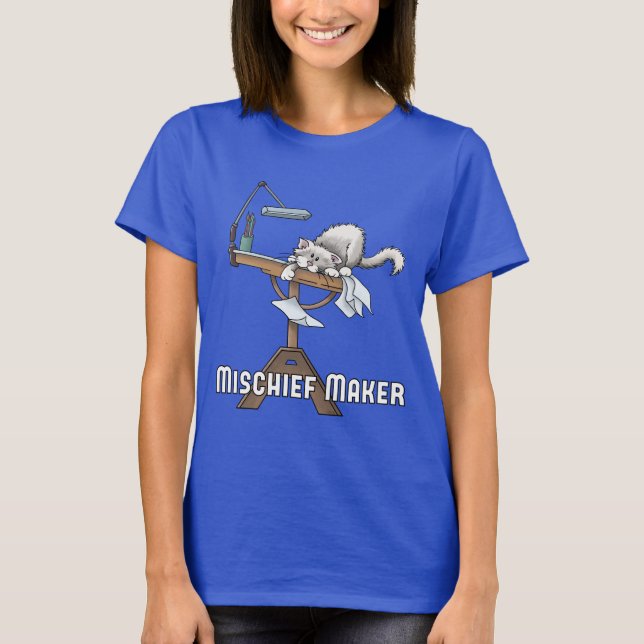White Cat Mischief Maker T - Shirt (Vorderseite)