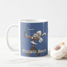White Cat Mischief Maker Tasse