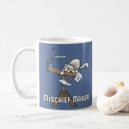 White Cat Mischief Maker Tasse