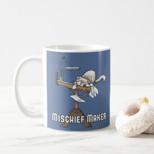 White Cat Mischief Maker Tasse