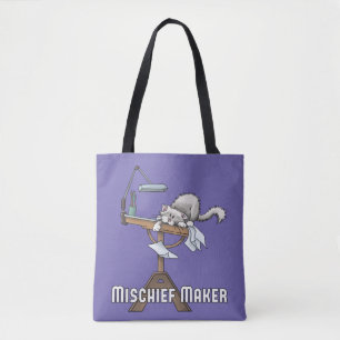 White Cat Mischief Maker Tote Bag Tasche