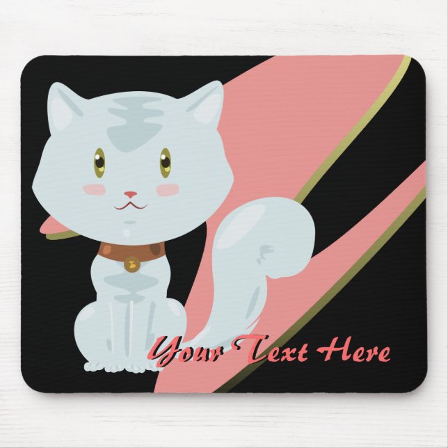 White Cat Mousepad (Vorne)