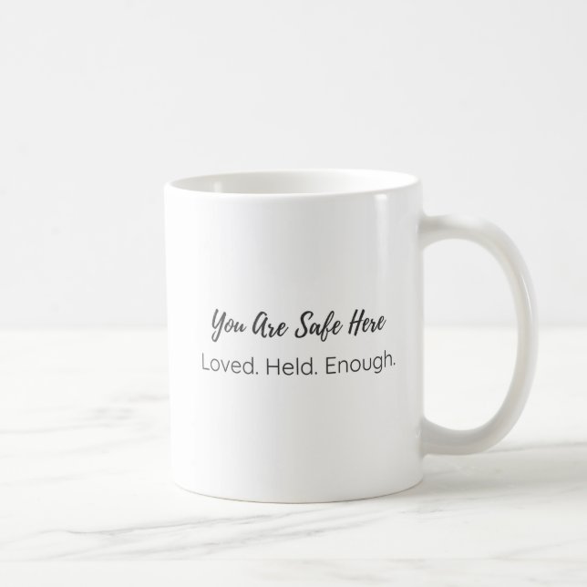 White Cat Mug – You Are Safe Here Kaffeetasse (Rechts)