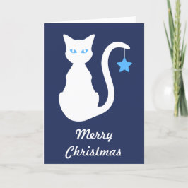 White Cat Weihnachtskarte Feiertagskarte