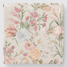 White Cats Pink Roses Floral