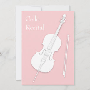 White Cello & Bow Music Erwägungsgrund Konzert Ros Einladung