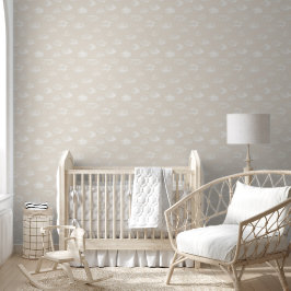 White Chalk Clouds On Cream Beige Background Tapete