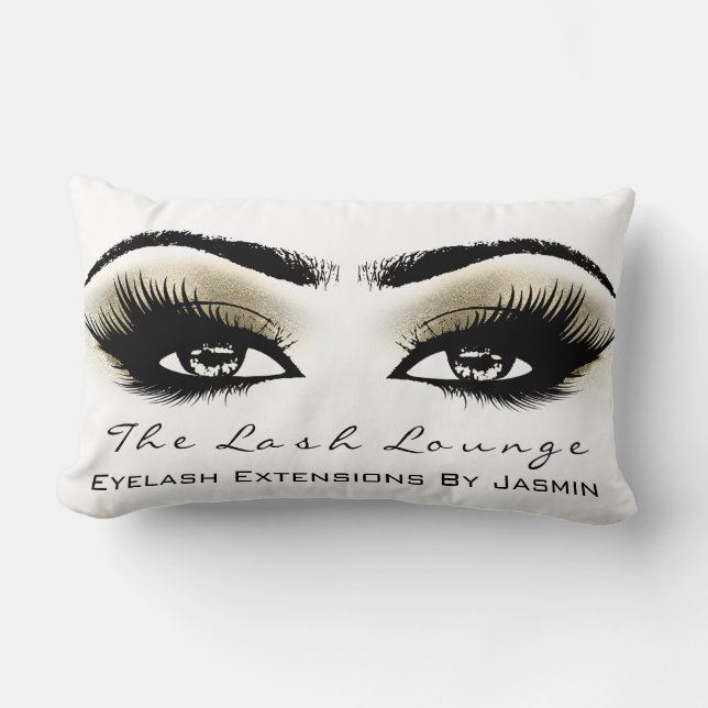 White Champaigne Makeup Eyes Lashes Schönheit Lendenkissen (Vorderseite)
