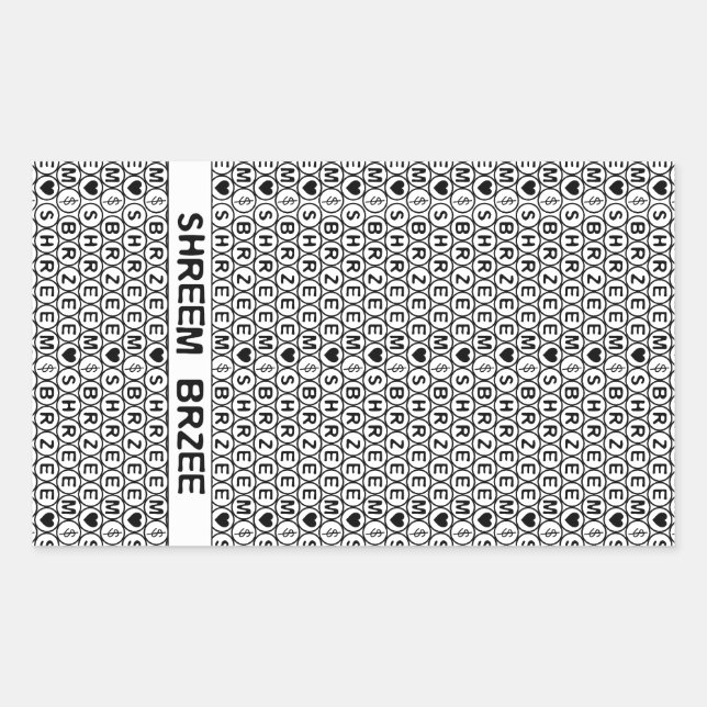 White Chant Shreem Brzee money mantra Rechteckiger Aufkleber (Vorderseite)