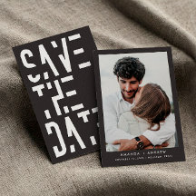 White Charcoal 70er Retro Stripes Wedding