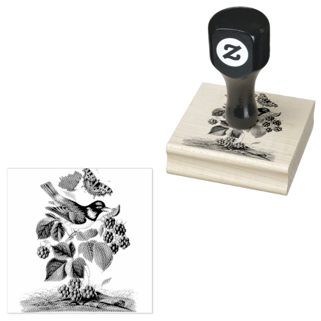 White Cheeking Starling Bramble Scrapbooking Gummistempel (Stempel)