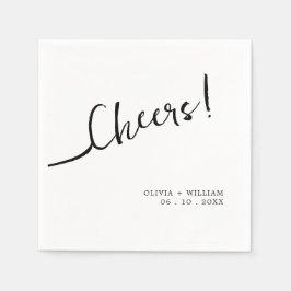 White Cheers Moderner Hochzeitcocktail Napkins Serviette