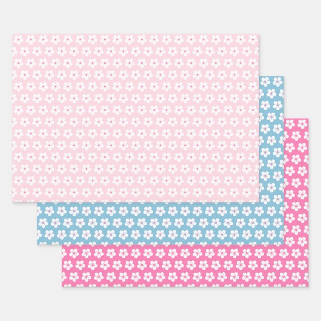 White Cherry Blossom Geschenkpapier Set (Set)
