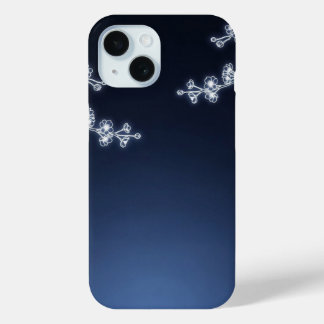 White Cherry Blossom Navy Background Case-Mate iPhone Hülle