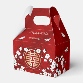 White Cherry Blossom Red | Chinesische Hochzeit Geschenkschachtel