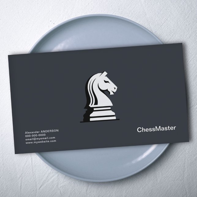 White Chess Knight Visitenkarte (White Chess Knight Business Card)