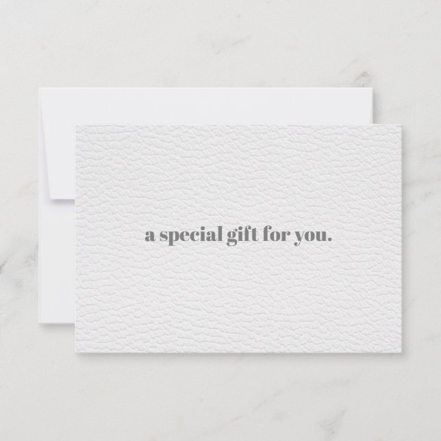 WHITE Chic | Schlichte Geschenkkarte für Eleganten (Vorderseite)