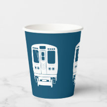 White Chicago "L" Profil auf Blue Background