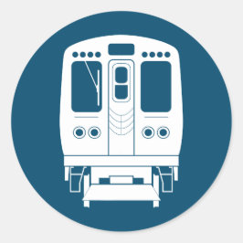 White Chicago "L" Profil auf Blue Background Runder Aufkleber