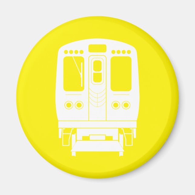 White Chicago "L" Profil auf gelbem Hintergrund Magnet (Vorne)