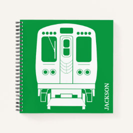 White Chicago "L" Profil auf grünem Hintergrund Notizbuch